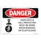 Signmission OSHA Danger, Hard Hats Fall Protection Worn Scaffolding, 10in X 7in Decal, 10" W, 7" H, Landscape OS-DS-D-710-L-1297 - alternate 1